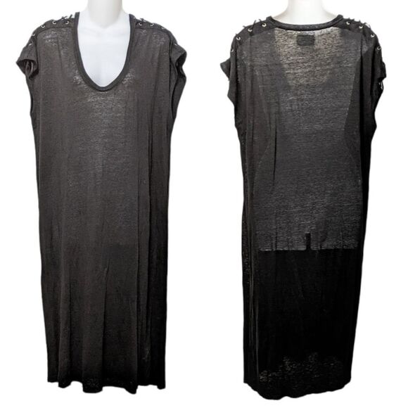 SACK'S 100% Linen Shoulder Lace-Up Midi Dress S - Picture 8 of 8